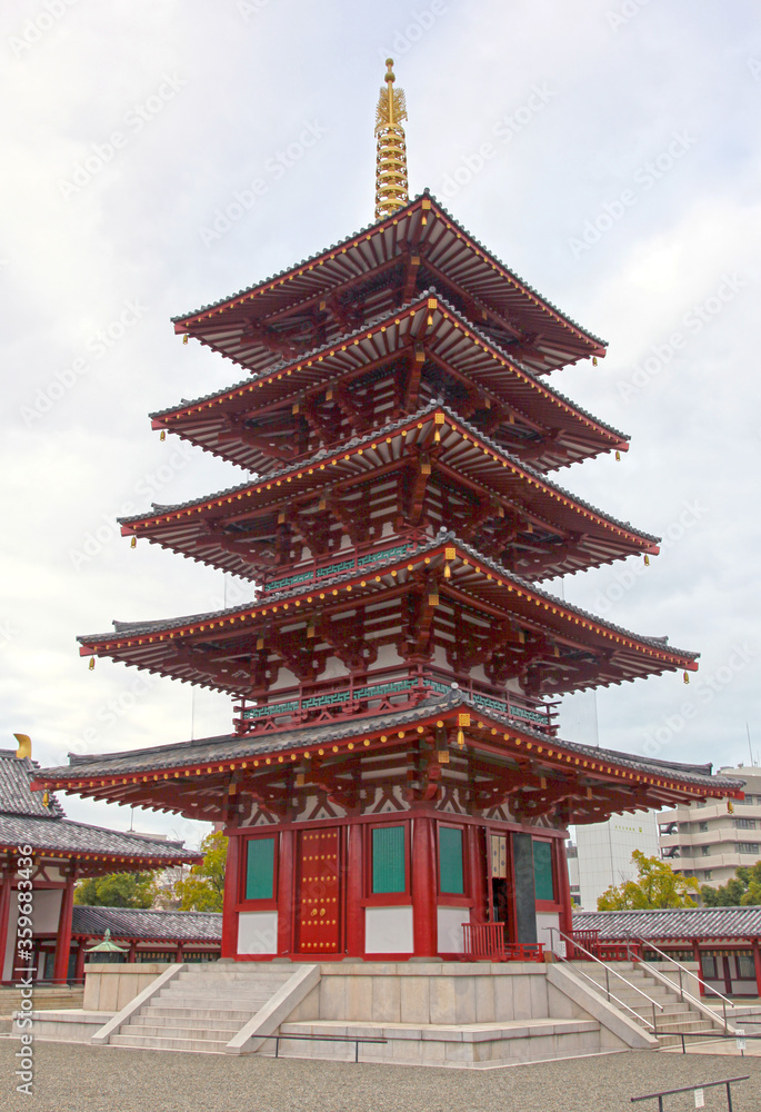 The Shitennoji Temple in Osaka, Japan. The Shitennoji Temple in Osaka, Japan.