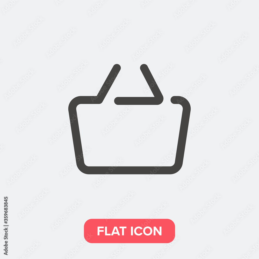 Basket icon. Purchase symbol modern simple vector icon for website design, mobile app, ui. Vector Illustration Basket icon. Purchase symbol modern simple vector icon for website design, mobile app, ui. Vector Illustration