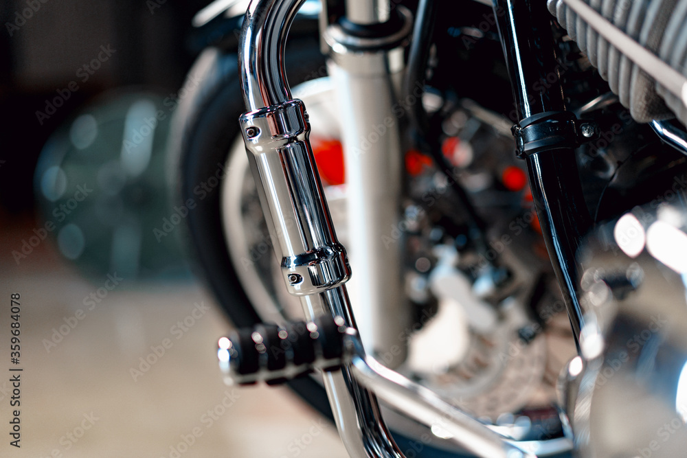 Obraz premium Close up photo of high power motorcycle part