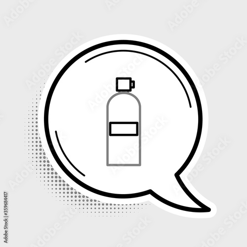 Line Aqualung icon isolated on grey background. Oxygen tank for diver. Diving equipment. Extreme sport. Diving underwater equipment. Colorful outline concept. Vector.