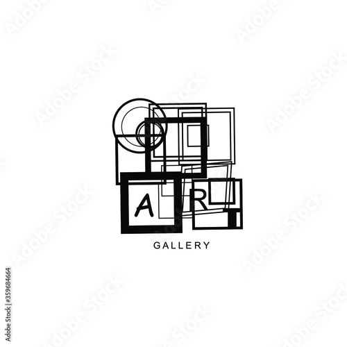 Art gallery shop market logo icon sign Engineering architectural style Hand drawn Modern geometric design Fashion print for clothes apparel greeting invitation card banner badge poster flyer Vector