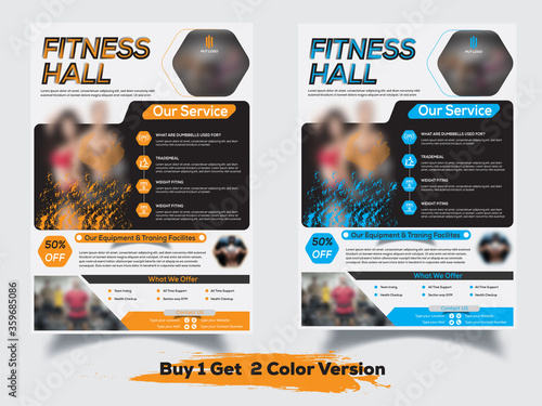 Fitness business  flyer website template