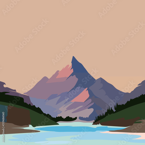 Mountain landscape. Vector illustration breathtaking