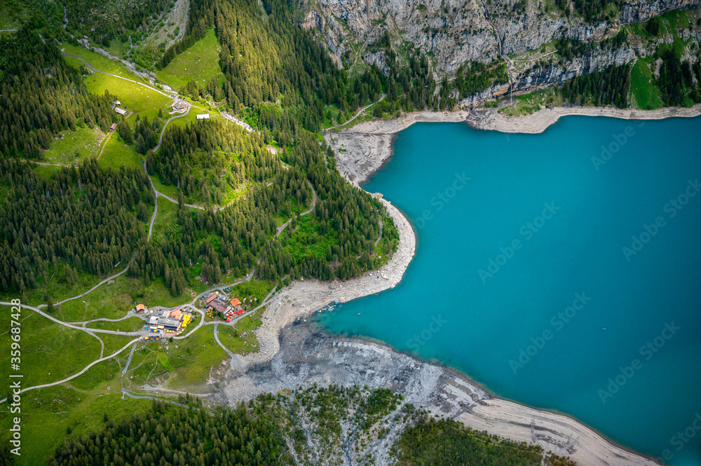 Oeschinensee seen from the helicopter