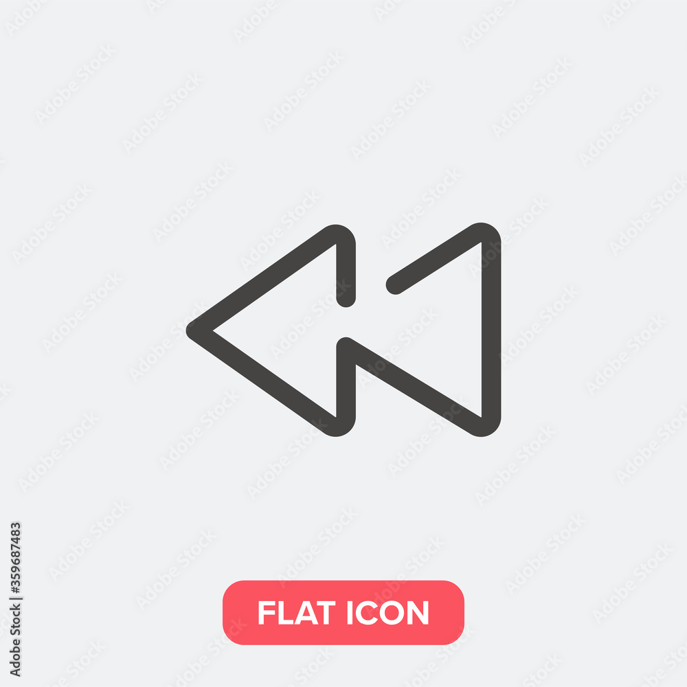 Play back button icon. Multimedia symbol modern simple vector icon for website design, mobile app, ui. Vector Illustration Play back button icon. Multimedia symbol modern simple vector icon for website design, mobile app, ui. Vector Illustration