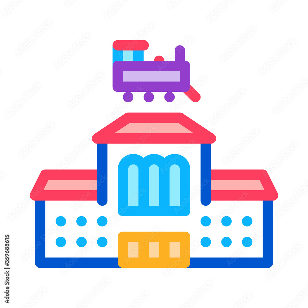Obraz premium railway station icon vector. railway station sign. color symbol illustration