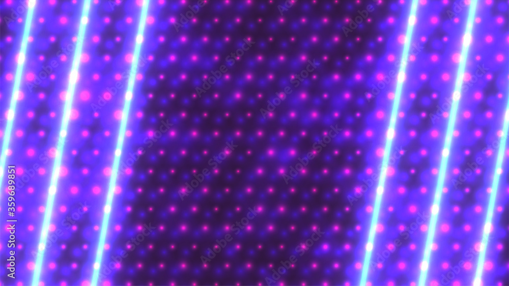Cyberpunk background. Retro futuristic LCD screen. Bright blue neon glow. Stock vector illustration
