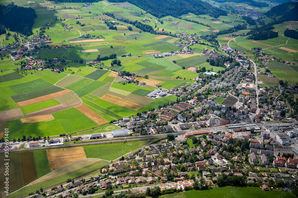 aerial view of Konolfingen in Emmental