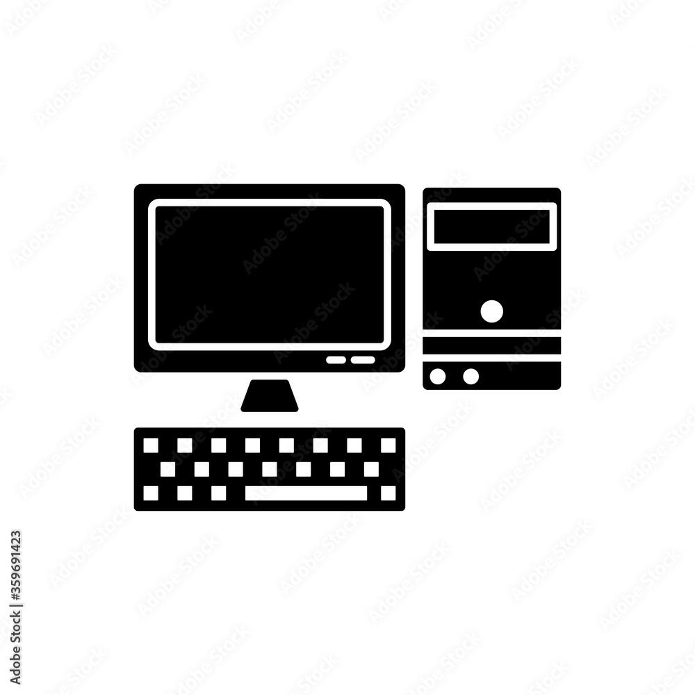 Personal computer, icon set. Design vector illustration Personal computer, icon set. Design vector illustration