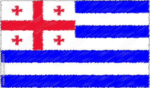 Vector Illustration of Sketch Style Adjara Flag