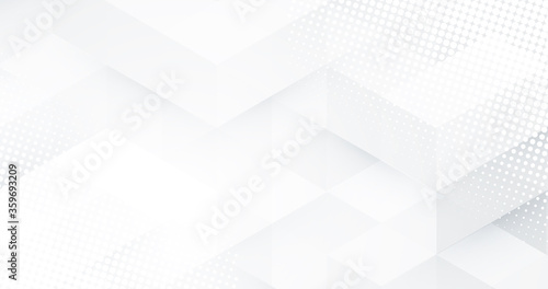 Abstract white monochrome vector background, for design brochure, website, flyer. Geometric white wallpaper for certificate, presentation, landing page