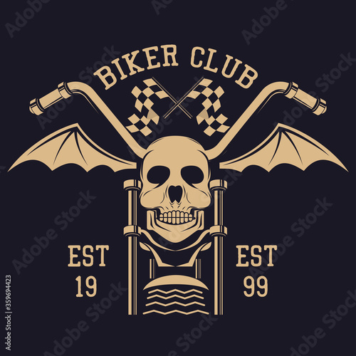 motorcycle logo, emblems and insignia on black background. vector illustration