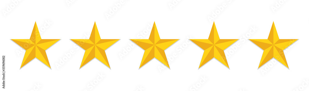 5 stars rating flat icon. Yellow like sign feedback customer of evaluation quality. Five star hotel logo. Satisfaction rank of service. Positive opinion icon. vector. 5 stars rating flat icon. Yellow like sign feedback customer of evaluation quality. Five star hotel logo. Satisfaction rank of service. Positive opinion icon. vector.