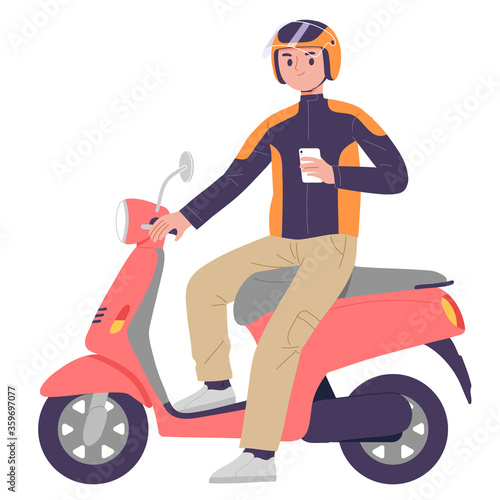 courier motorcycle taxi application to deliver package