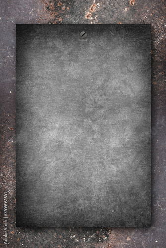 grunge metal plate on grunge background