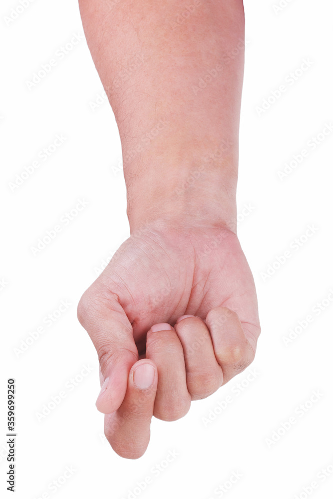 Male asian hand gestures isolated over the white background. Hand Grab Thing with fingers Action. Male asian hand gestures isolated over the white background. Hand Grab Thing with fingers Action.