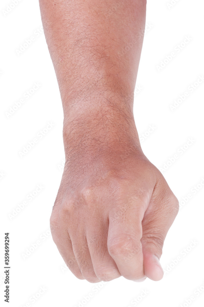 Male asian hand gestures isolated over the white background. Hand Grab Thing with fingers Action. Male asian hand gestures isolated over the white background. Hand Grab Thing with fingers Action.
