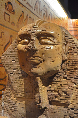 Chocolate sculpture of the Egyptian Great Sphinx at the museum 