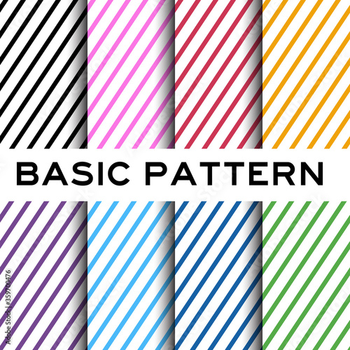 8 pastel color of stripe seamless pattern background (Vector)