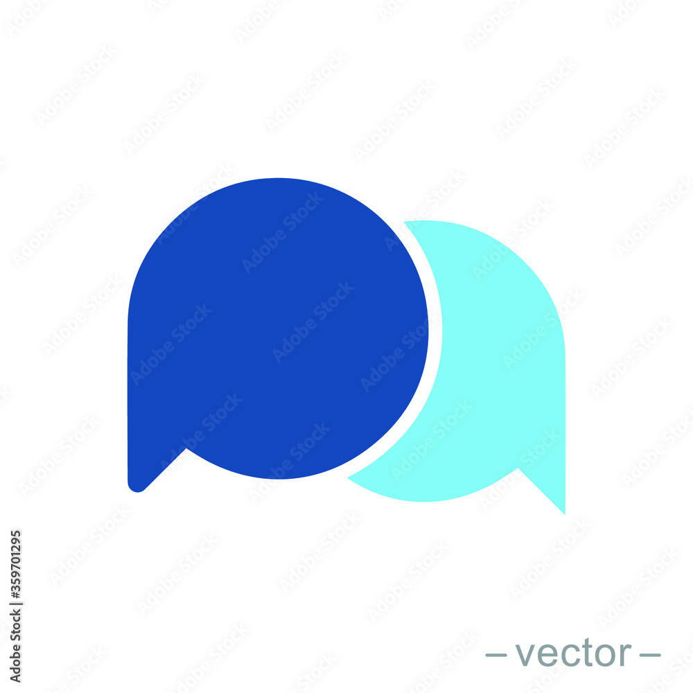 Chat icon in flat style isolated. Vector Symbol illustration. Chat icon in flat style isolated. Vector Symbol illustration.