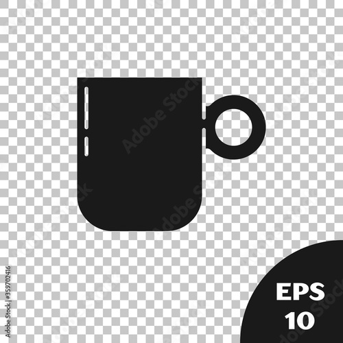 Black Coffee cup icon isolated on transparent background. Tea cup. Hot drink coffee. Vector.