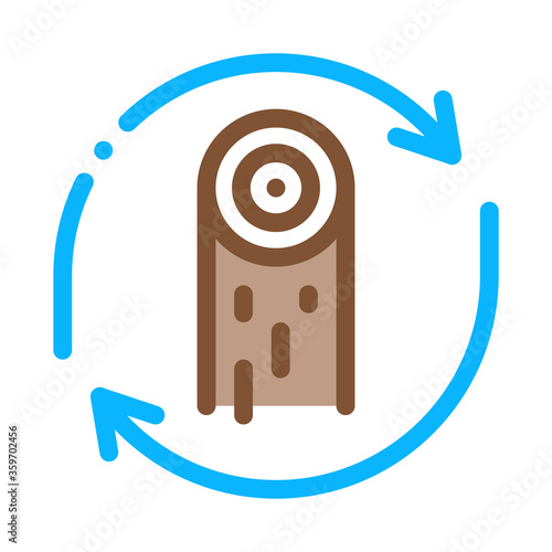 wood material cicle icon vector. wood material cicle sign. color symbol illustration
