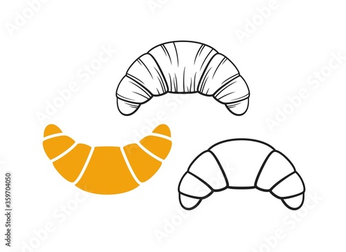 Croissant logo. Isolated croissant on white background