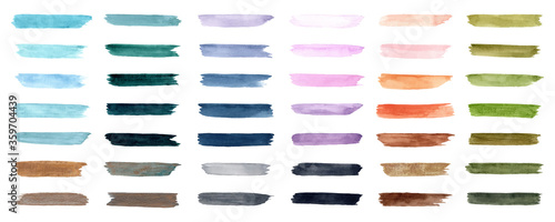 colorful watercolor brush stroke collection