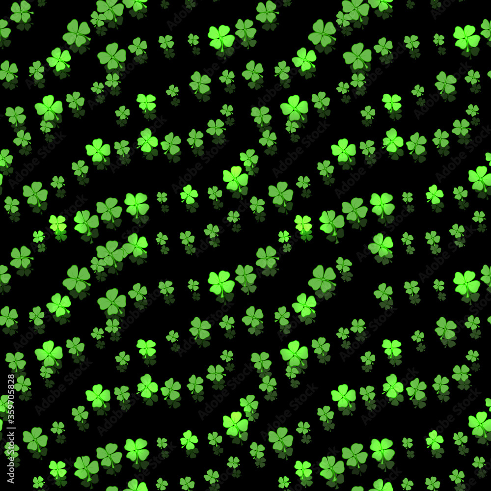 Green shamrocks pattern. St Patricks day background