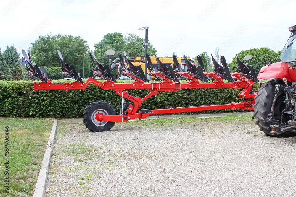 Fototapeta premium The colorful agricultural equipment - harrows