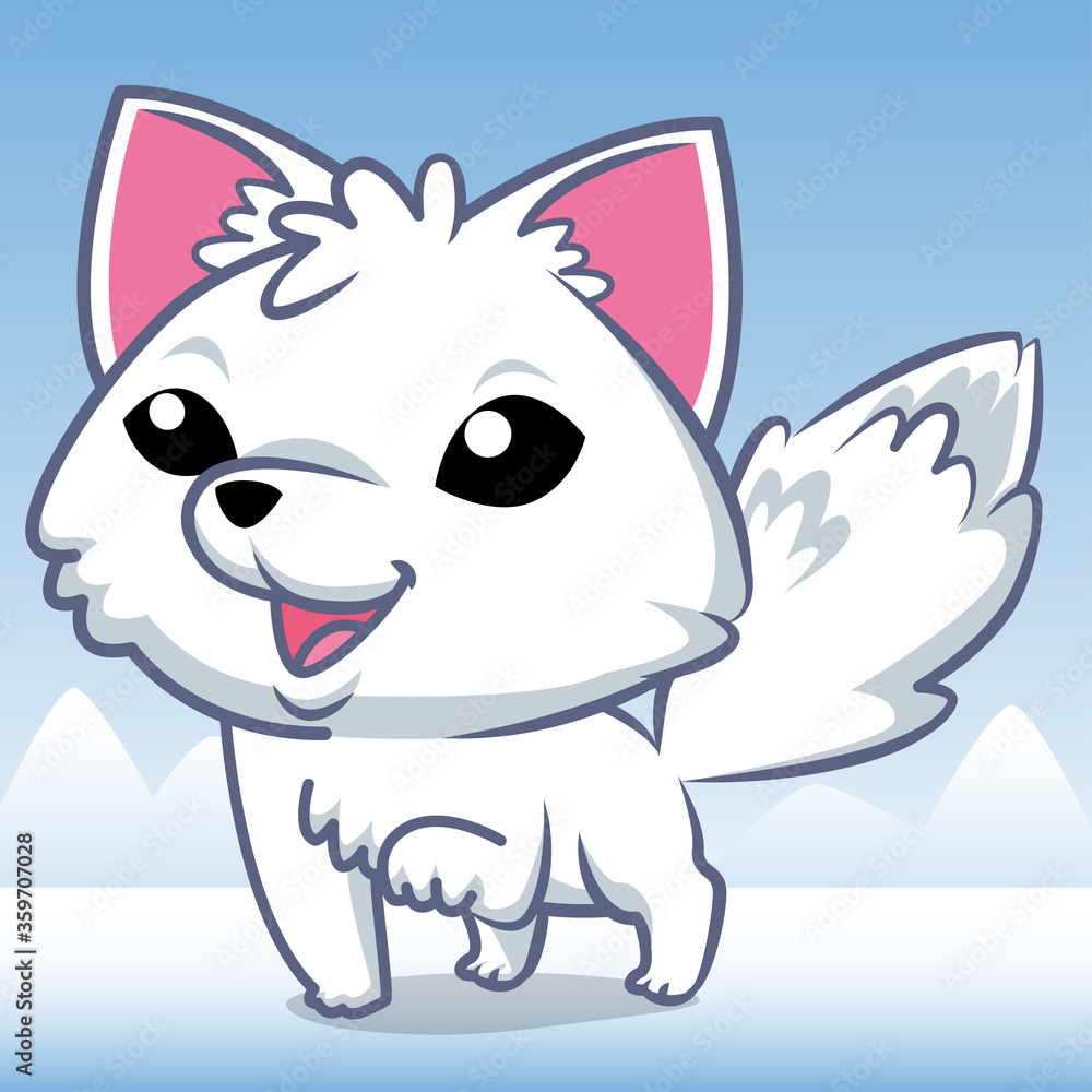 Snowy fox cartoon, animal cartoon cute, cartoon cute Snowy fox cartoon, animal cartoon cute, cartoon cute