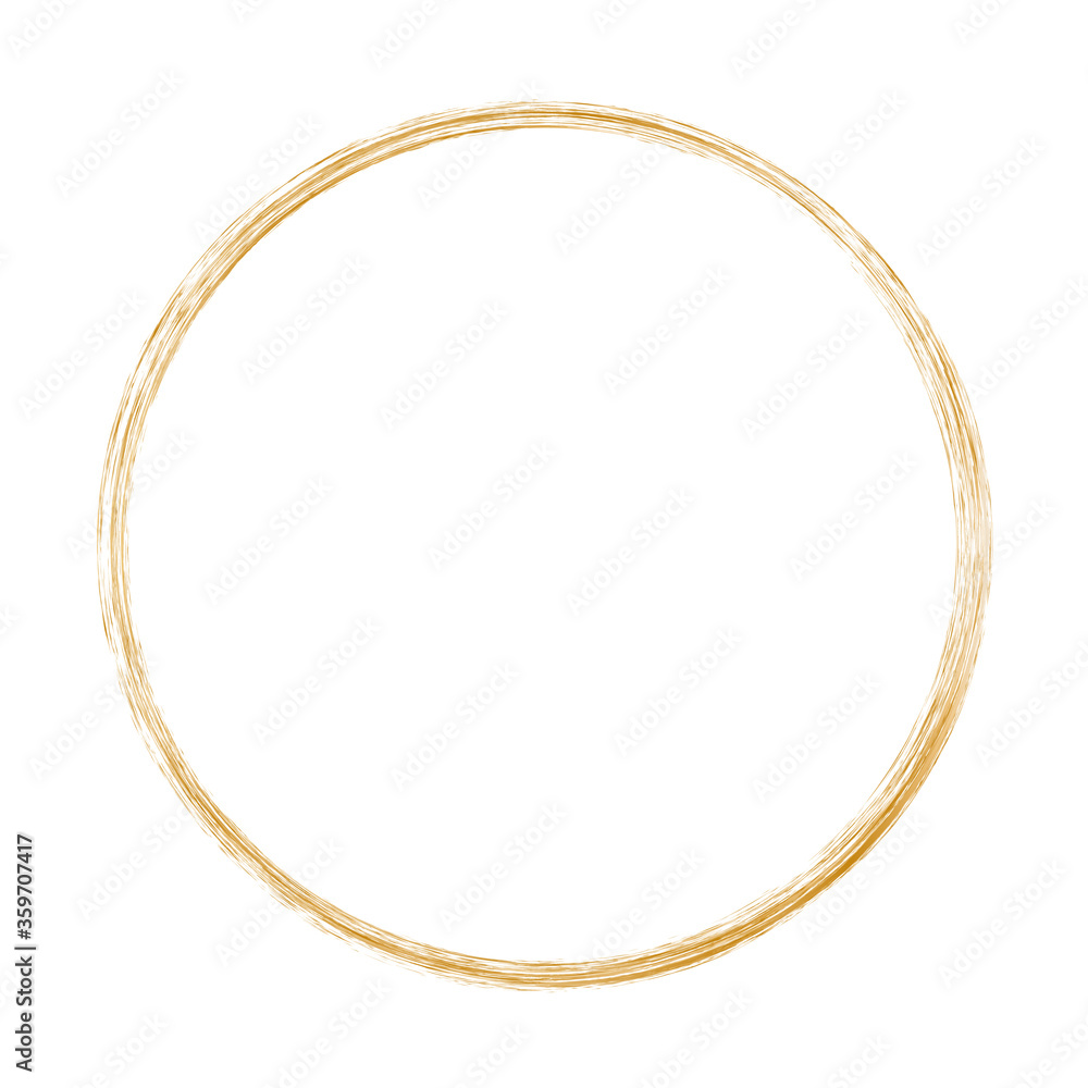 gold brush round frame on white background gold brush round frame on white background