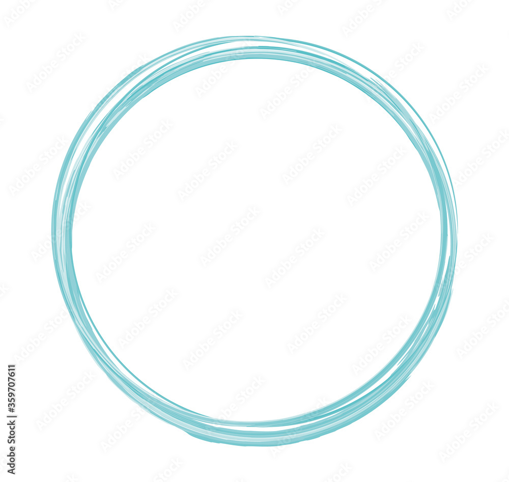 blue brush round frame on white background blue brush round frame on white background