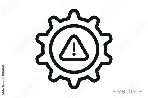 System error icon vector, system not working sign. Line Style. EPS 10.
