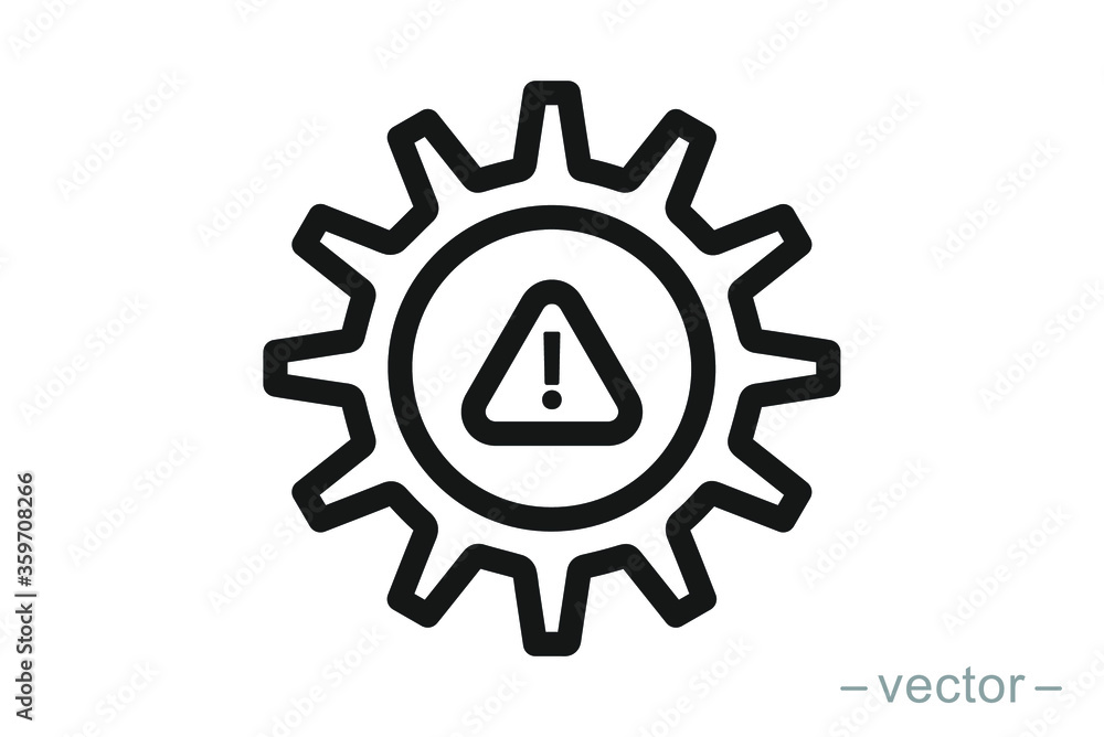 System error icon vector, system not working sign. Line Style. EPS 10.