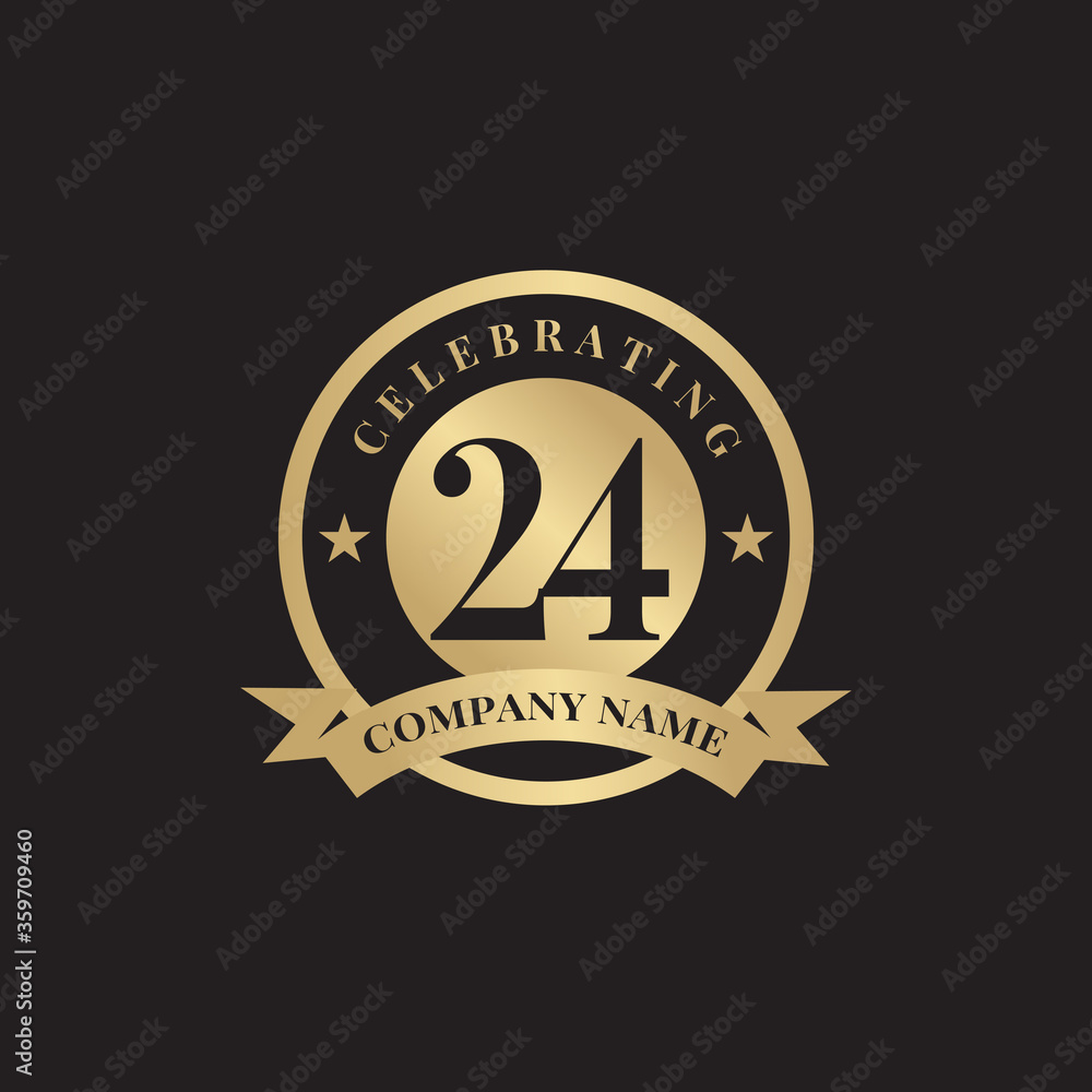 Fototapeta premium 24th year celebrating anniversary logo design