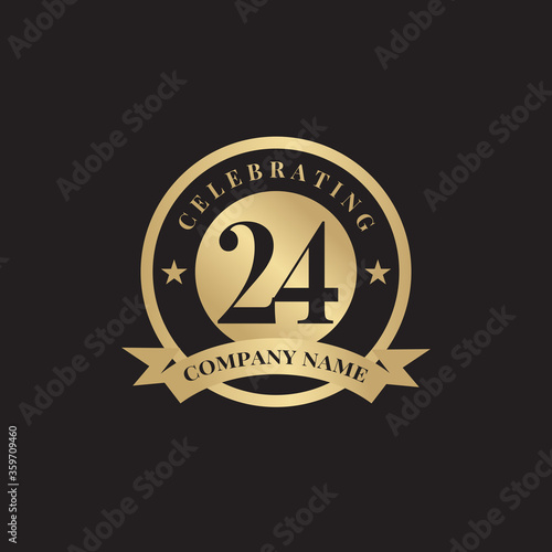 24th year celebrating anniversary logo design