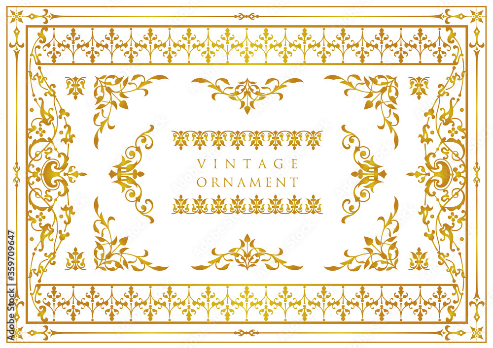 vector set of vintage design elements Stock Vector | Adobe Stock