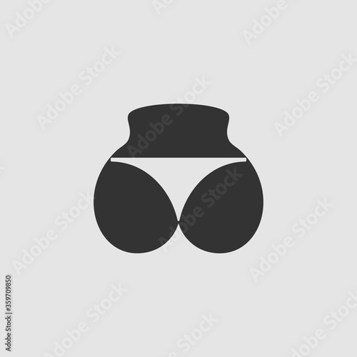 Sexy panties, women ass in a thong icon flat