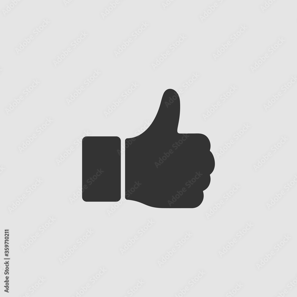 Hand Thumb Up icon flat Hand Thumb Up icon flat