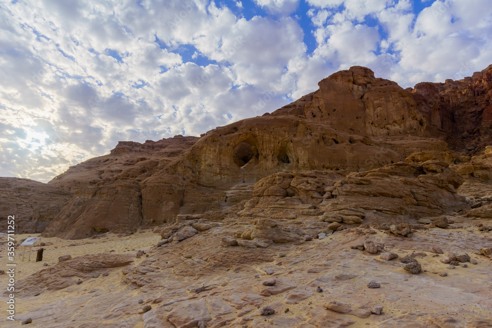 Arches rock formation, in the Timna Valley