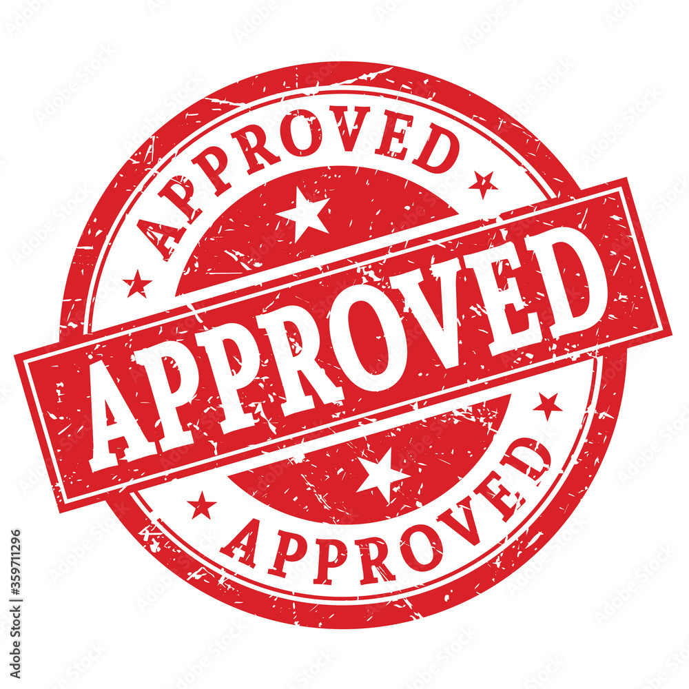 Approved round rubber stamp.