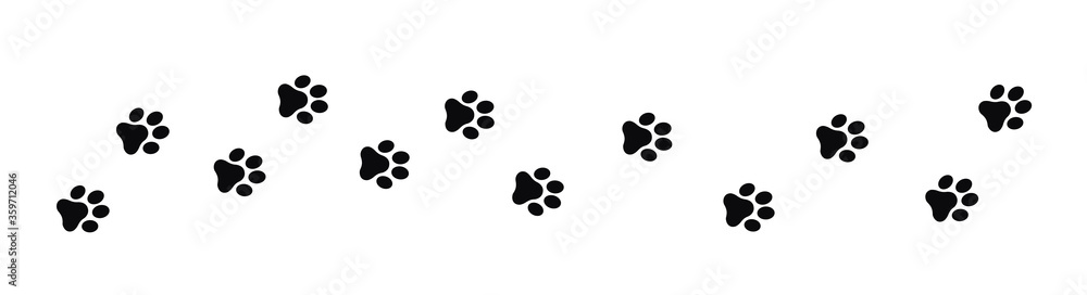 Dog and cat paw print vector icon - obrazy, fototapety, plakaty 