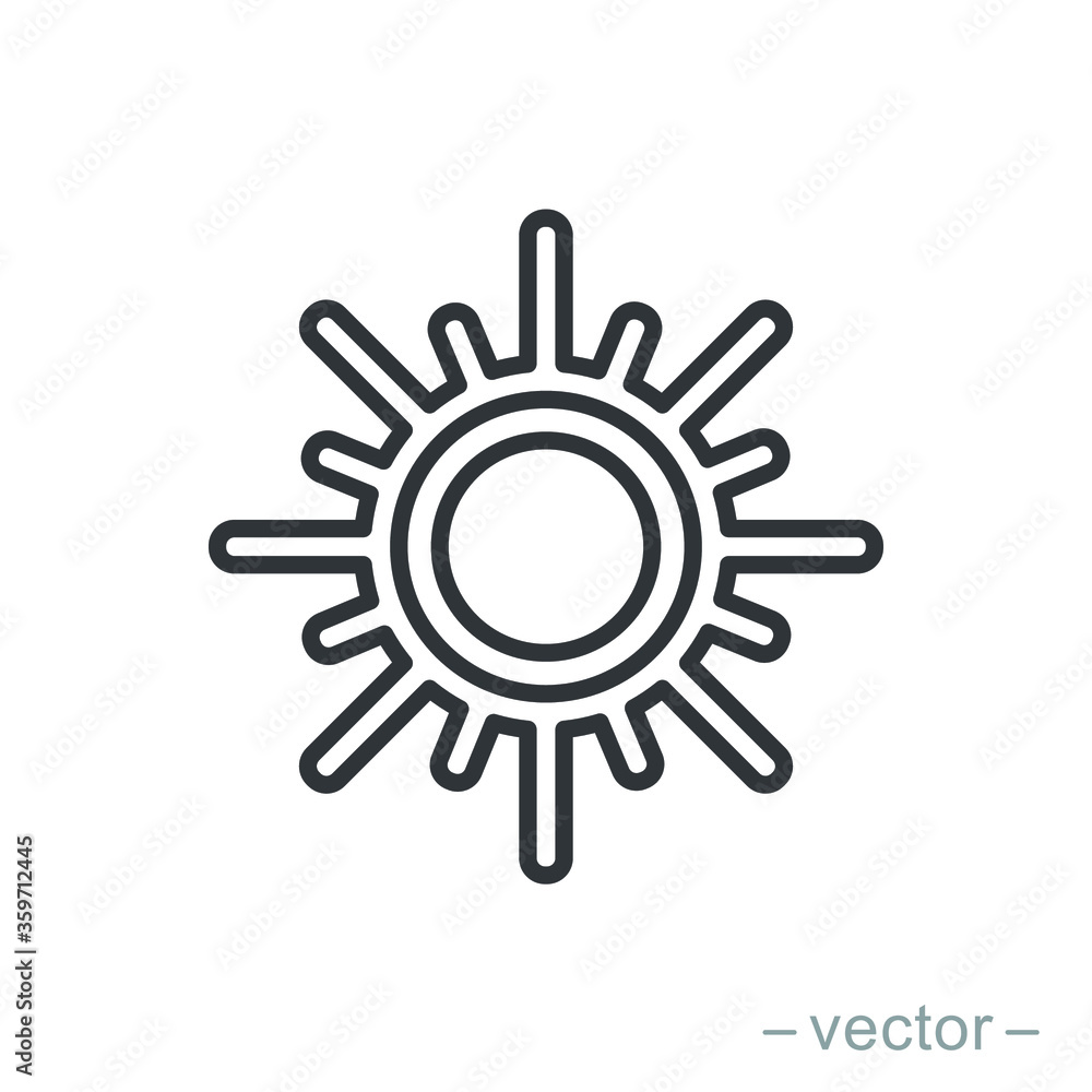 Sun icon vector for your web design, logo, UI. illustration. Line style. EPS 10. Sun icon vector for your web design, logo, UI. illustration. Line style. EPS 10.