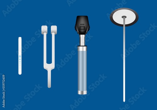 Set of neurological examination instruments