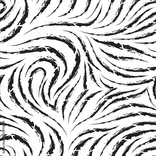 Seamless vector pattern of black brush strokes or paints. Grunge texture for fabrics and wrapping paper or packaging. Pattern for t-shirts of leggings or curtains.