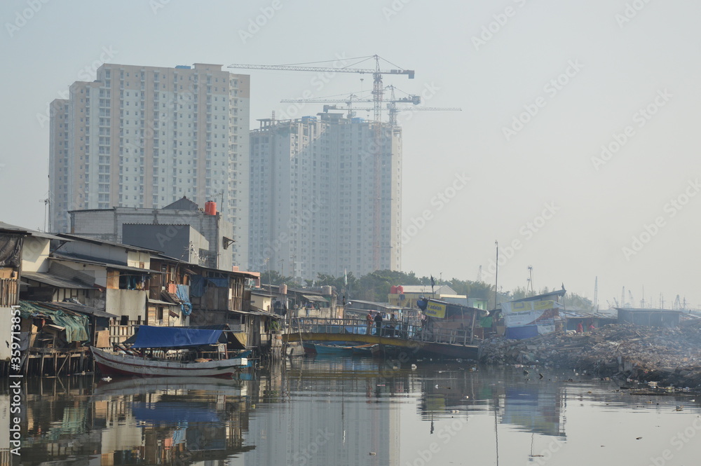 Slums in Jakarta, Indonesia