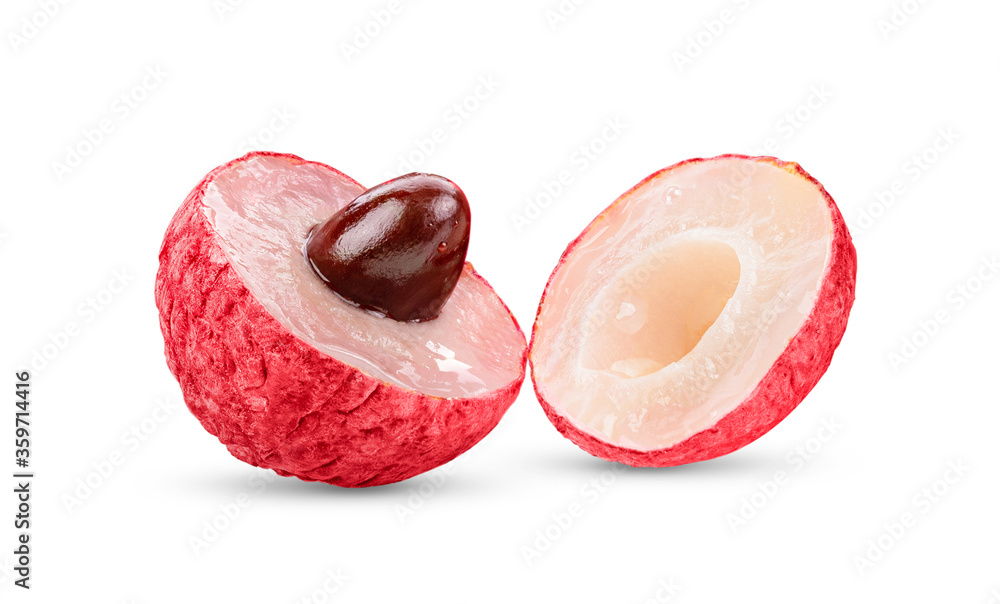 lychee on white background tropical fruit lychee on white background tropical fruit