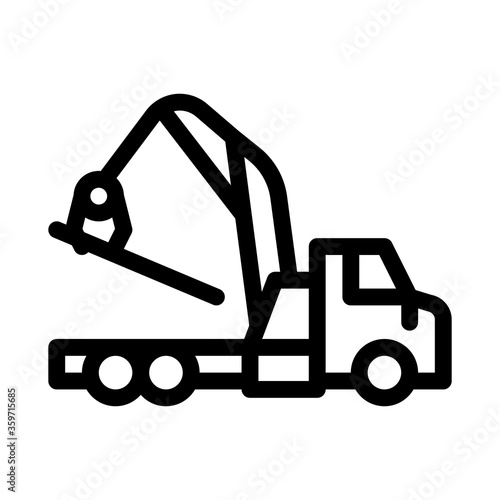 loading wood machine icon vector. loading wood machine sign. isolated contour symbol illustration