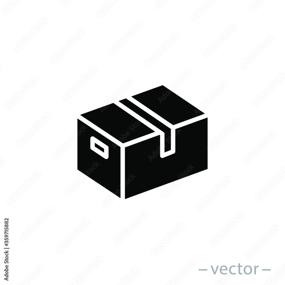 Box icon, design inspiration vector template for interface and any purpose. Solid style. EPS 10.
